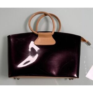 Beijo Black Patent Leather Satchel Handbag